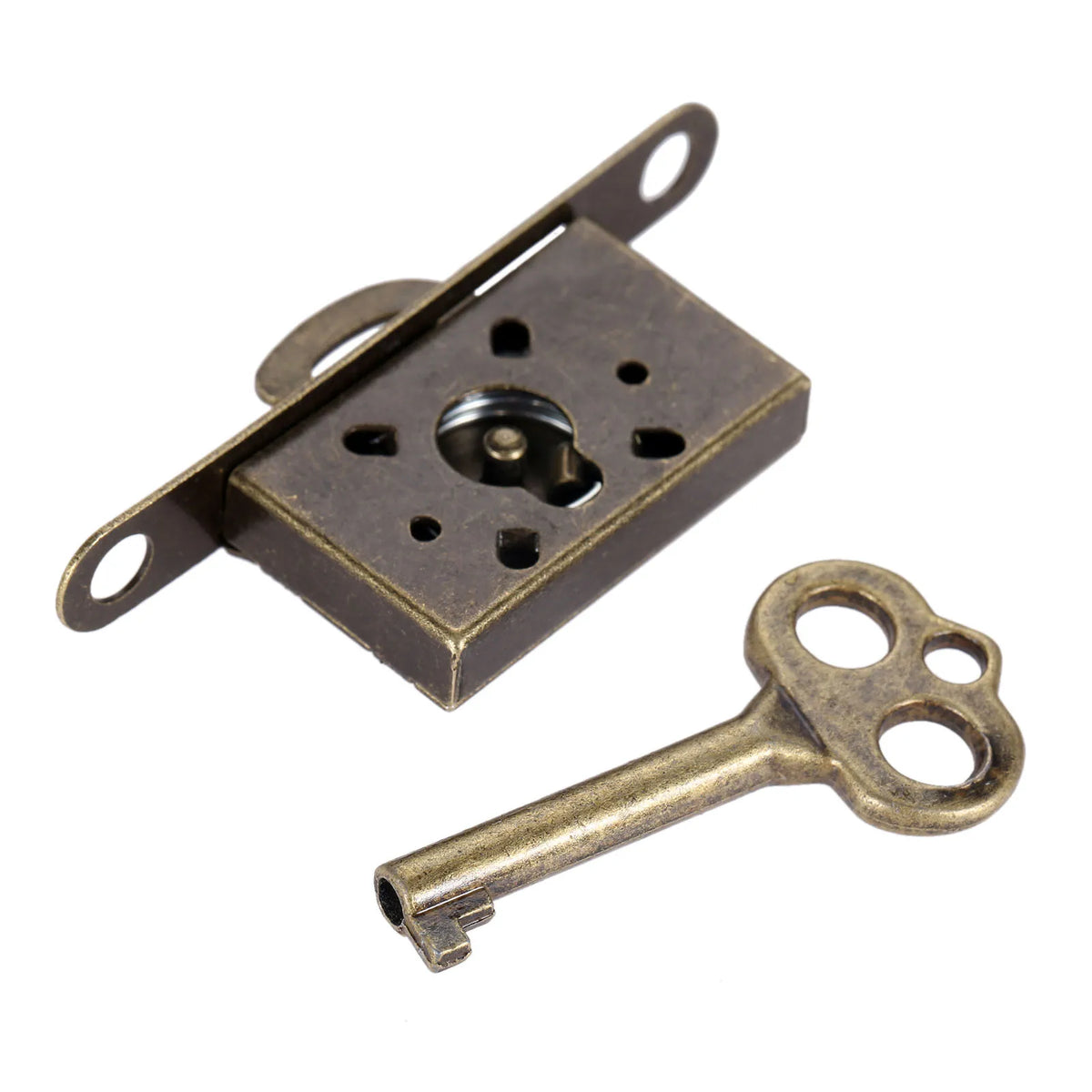 Antiqued Door Lock Set Furniture Hardware Fittings Counter Drawer Bronze Sliding Door Lock with Key