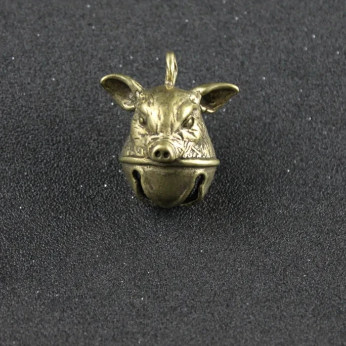 One Copper Lucky Pig Tinkle Bell Charm