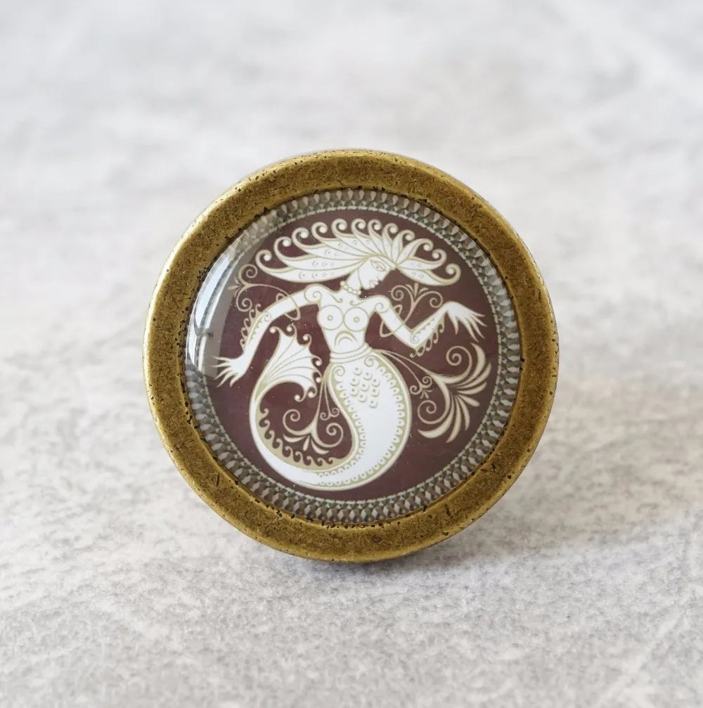 Vintage Inspired Mermaid Drawer Knobs Handmade Cupboard Pulls Cabinet Door Furniture Hardware