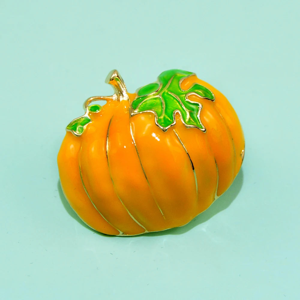Enamel Pumpkin Brooch