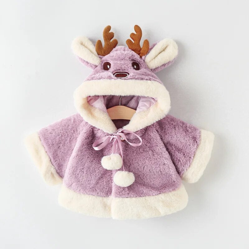 Christmas Deer Plush Baby Jacket