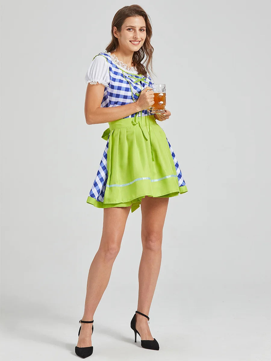 Oktoberfest Costume Dress Women Germany Beer Maid Tavern Waitress Cosplay