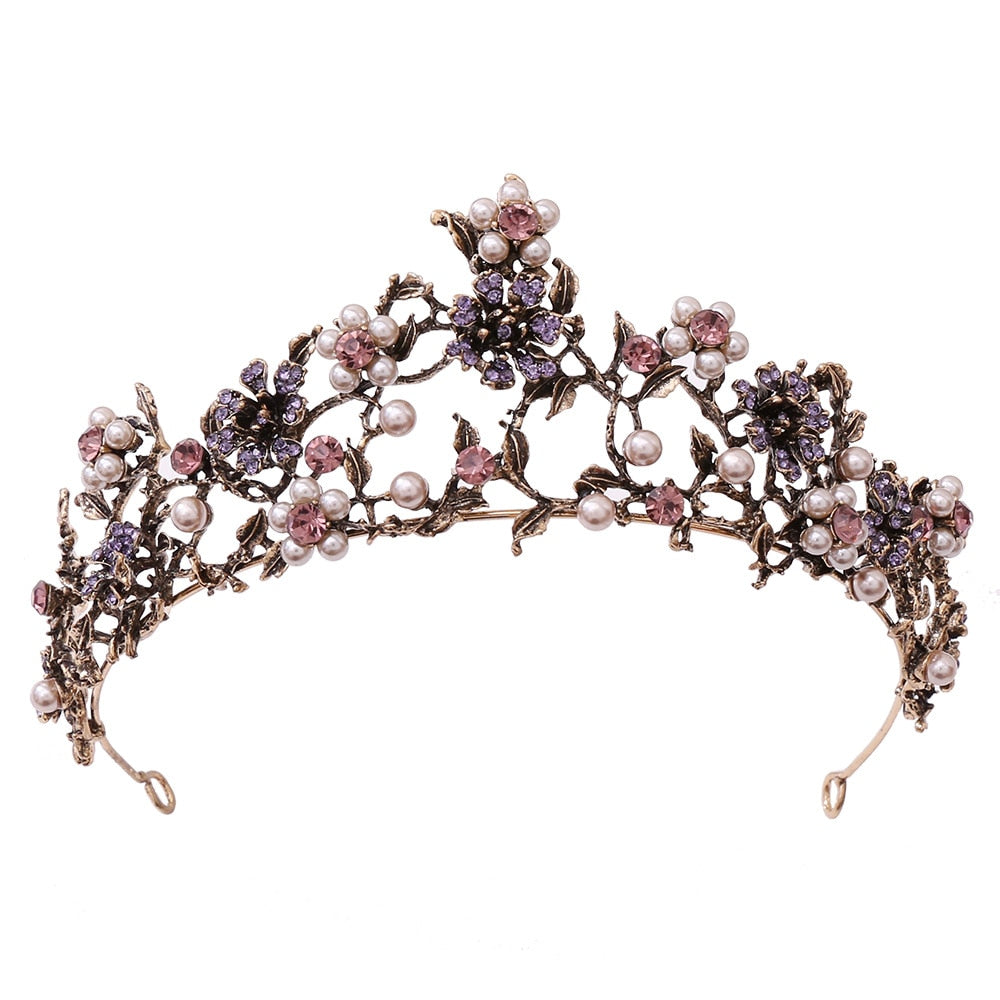 Duchess Delilah Baroque Crystal Pearls Tiaras