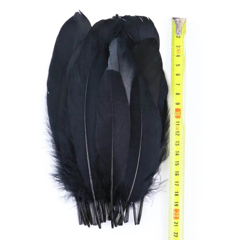 50/100 Pcs Black Goose Chicken Pheasant Feathers DIY Crafts