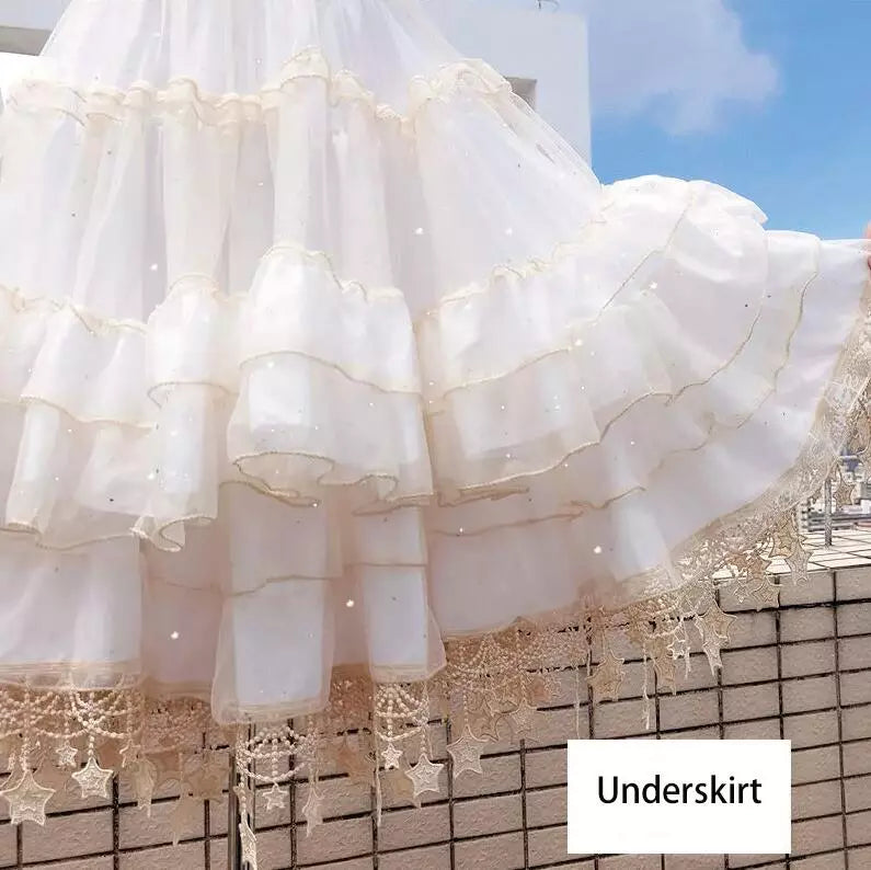 Lunar Star Lolita Petticoat Adjustable Fish Bone Carmen Skirt