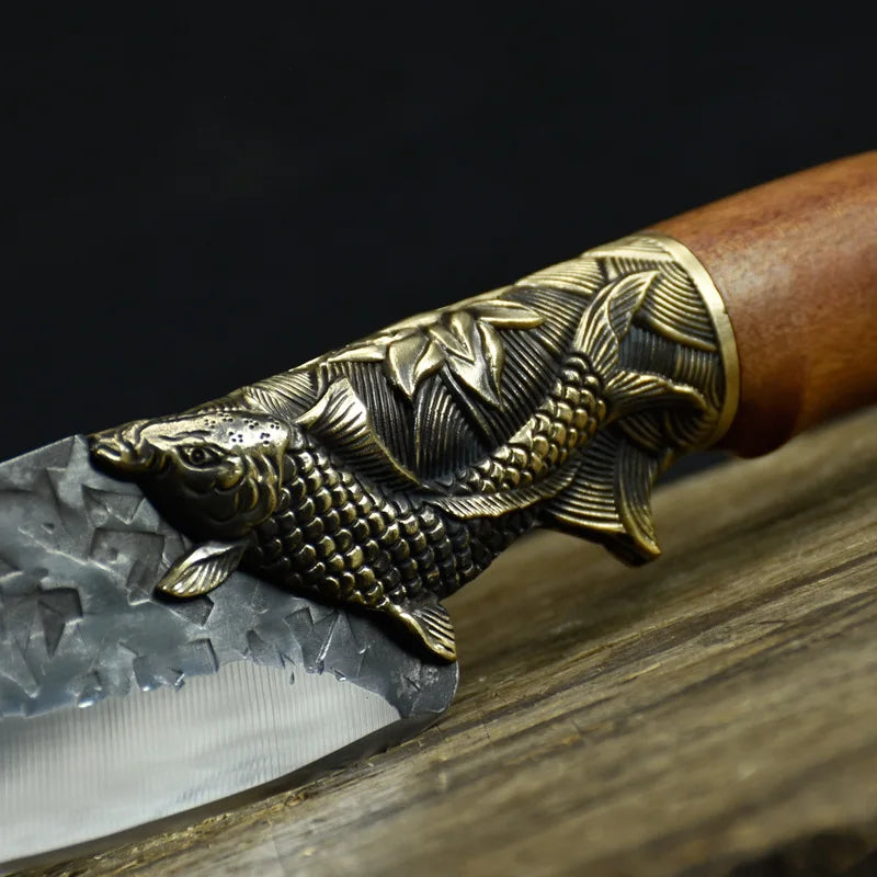 The Fisherman's Knife Steel Blade Handmade Forged Utility Boning Chef Cleaver