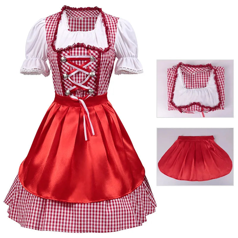 Oktoberfest Costume Dress Women Germany Beer Maid Tavern Waitress Cosplay