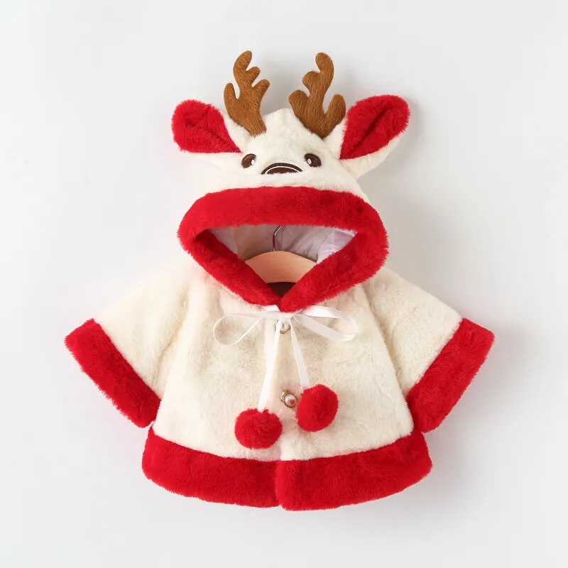 Christmas Deer Plush Baby Jacket
