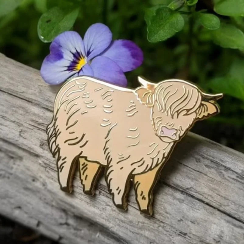 Highland Bull Enamel Pin Lapel Badges