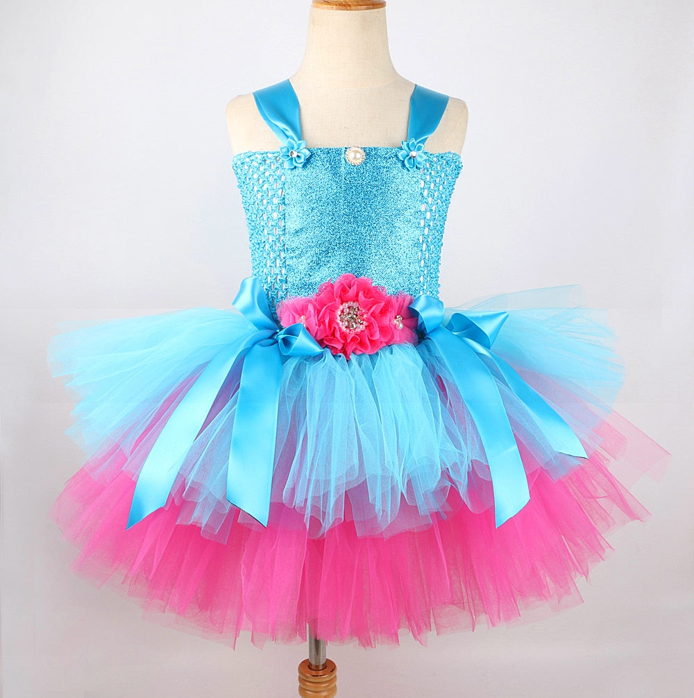 Trolls Tutu Dress Princess Poppy Costume Halloween Dresses