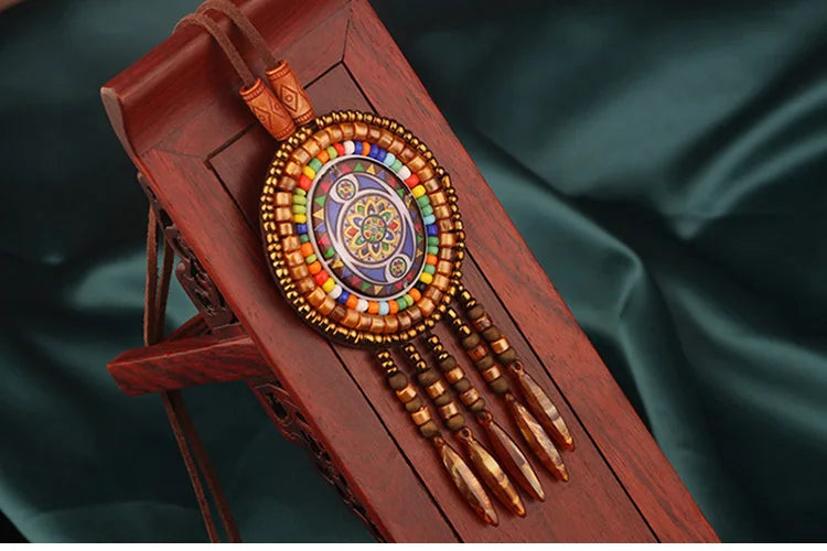 Handmade Beaded Leather Boho Necklaces