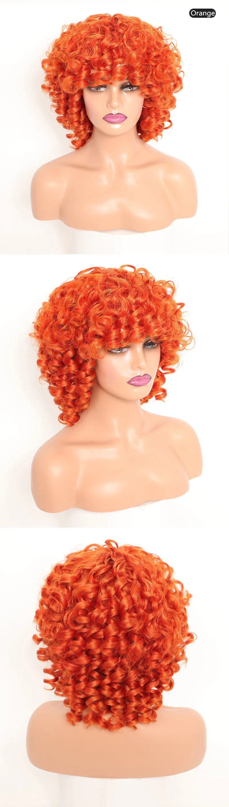 Ringlet Wigs Orange Pink Blonde Cosplay Wigs