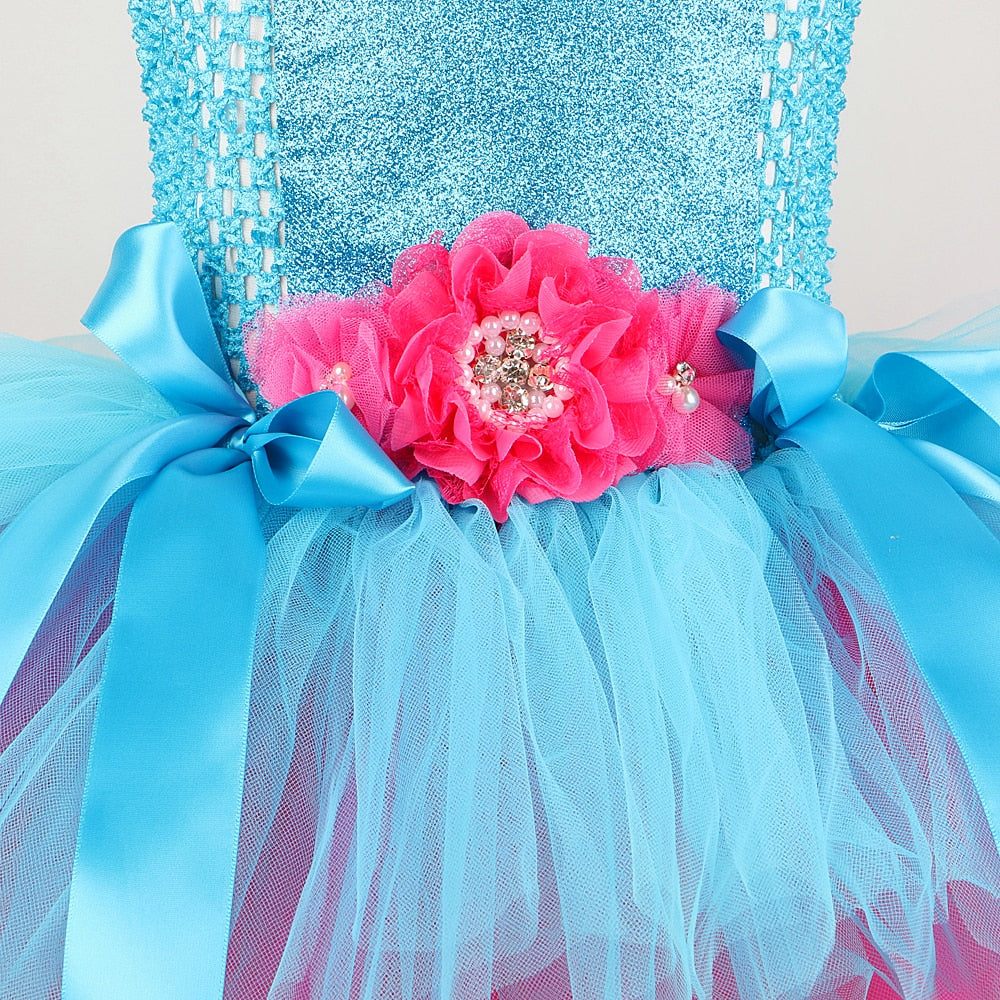 Trolls Tutu Dress Princess Poppy Costume Halloween Dresses