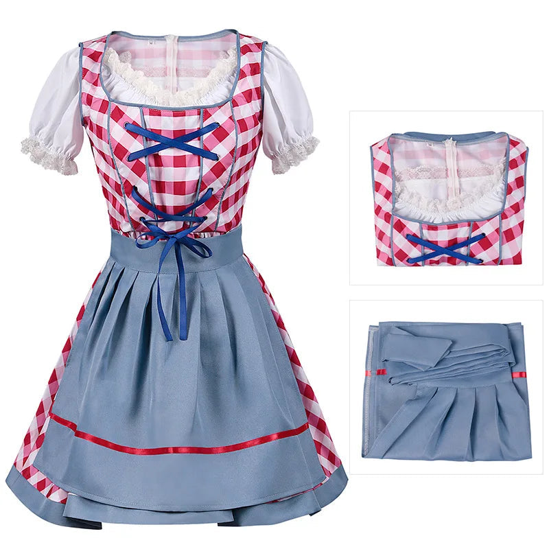 Oktoberfest Costume Dress Women Germany Beer Maid Tavern Waitress Cosplay
