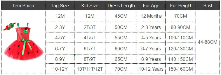 Red Sweet Strawberry Tutu Dress Halloween Costumes