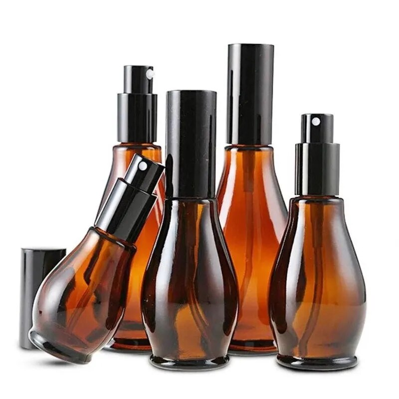 Amber Glass Spray Pump and Dropper Bottles