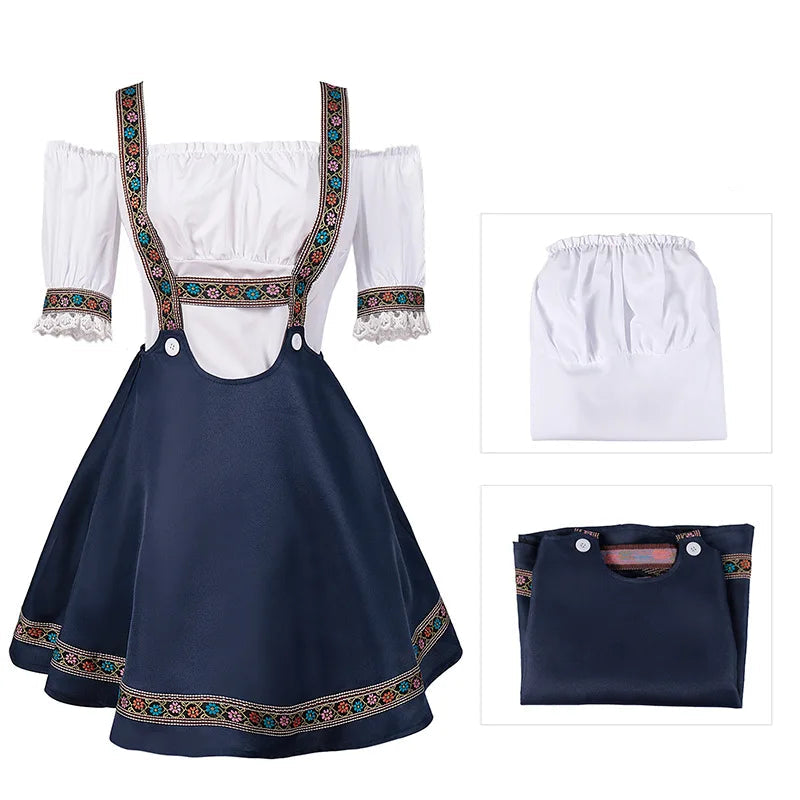 Oktoberfest Costume Dress Women Germany Beer Maid Tavern Waitress Cosplay