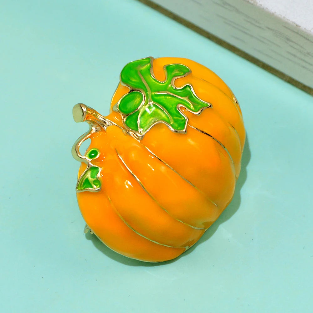 Enamel Pumpkin Brooch