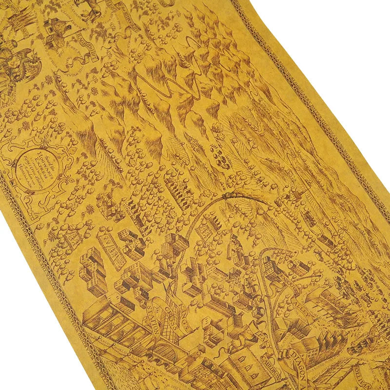 Wizarding World Map Kraft Paper Poster Prints 720*255mm