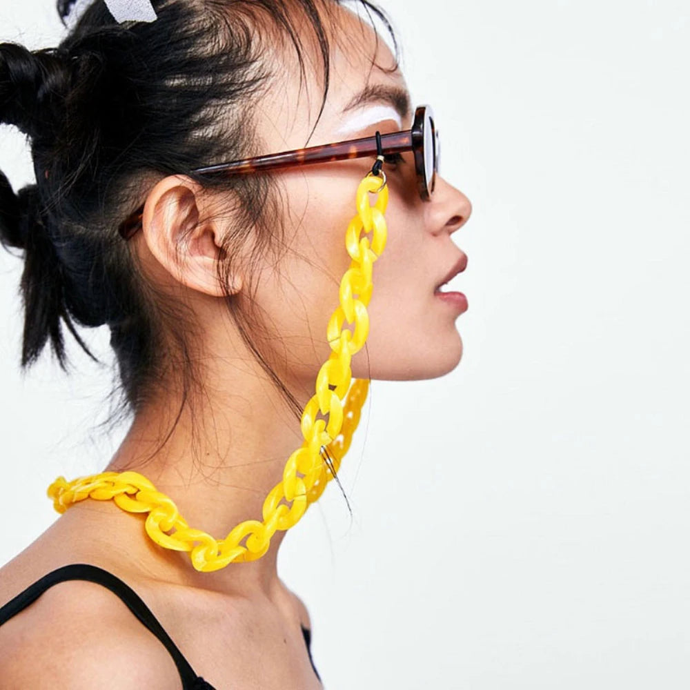 Resin Acrylic Glasses Chain Funky Sunglasses Accessories