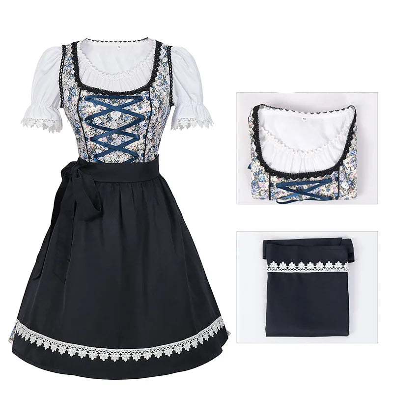 Oktoberfest Costume Dress Women Germany Beer Maid Tavern Waitress Cosplay