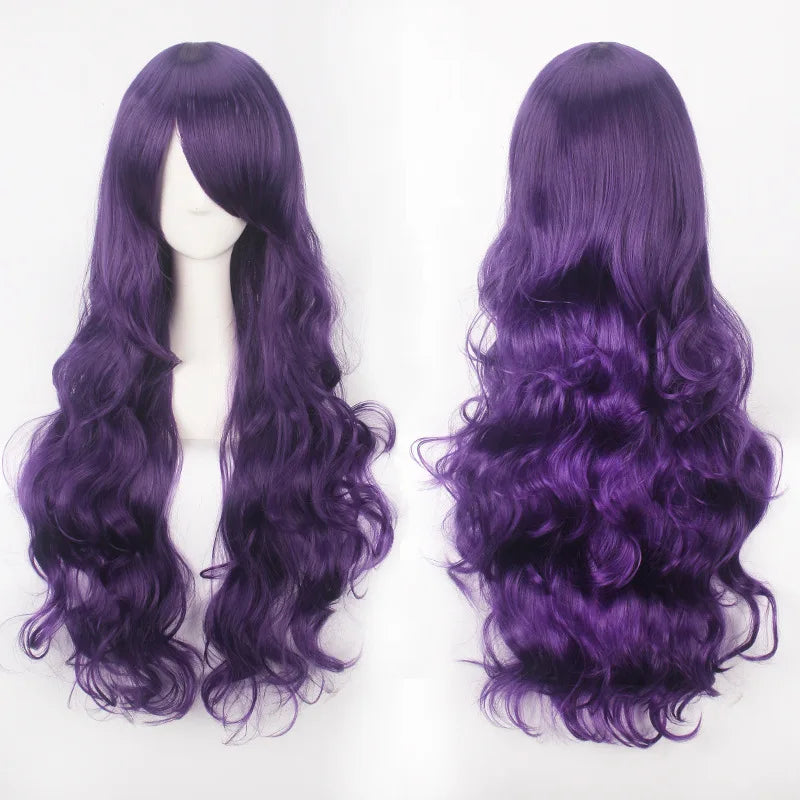 Extra Long Wavy or Straight Wigs with Full Bangs Heat Resistant