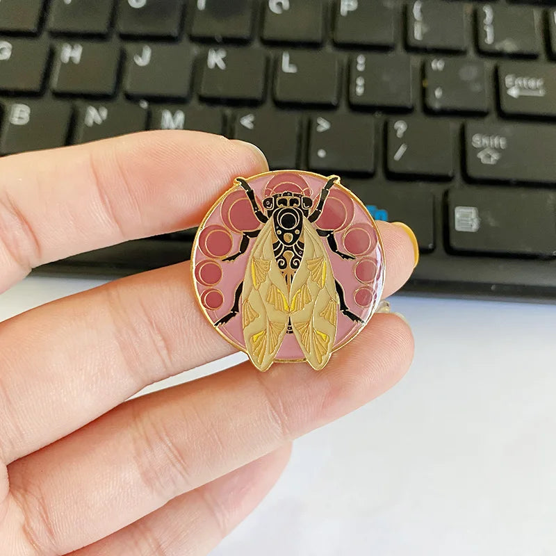 Art Nouveau Cicada Enamel