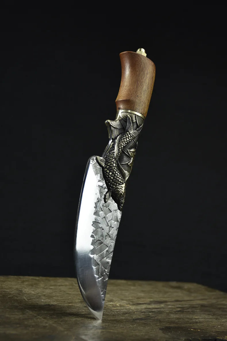 The Fisherman's Knife Steel Blade Handmade Forged Utility Boning Chef Cleaver