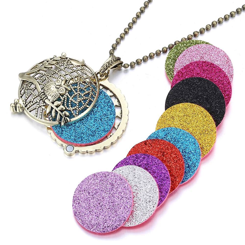 Aromatherapy Locket Necklaces Essential Oil Perfume Aroma Diffuser Necklace