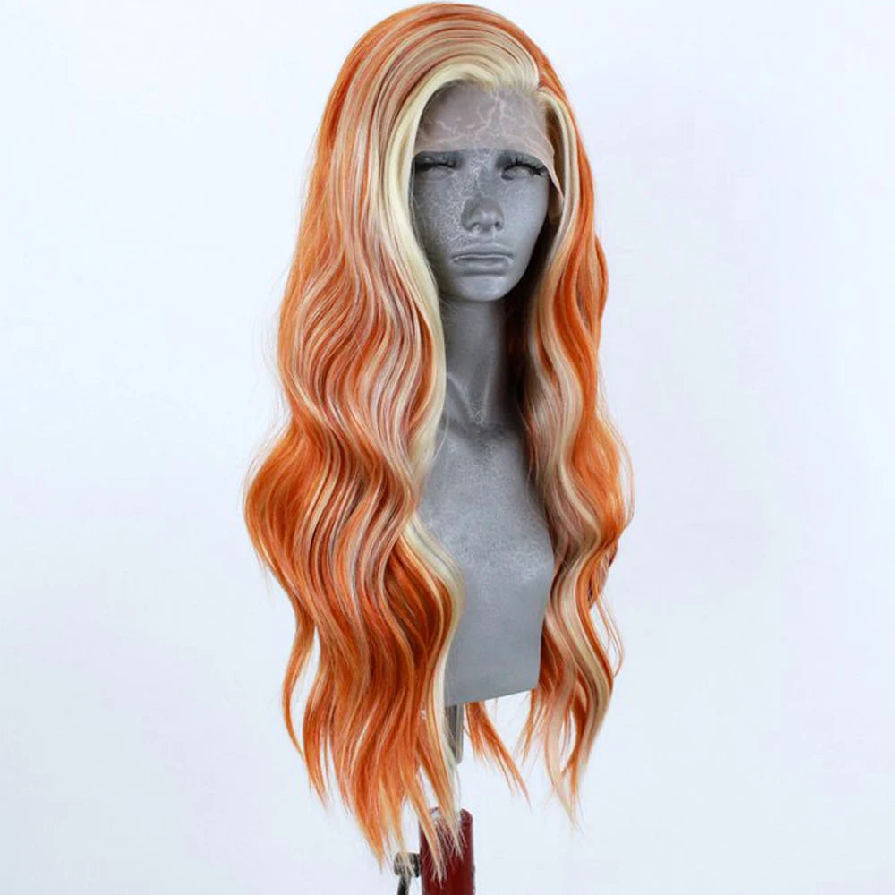 Long Soft Waves Wigs Side Part Soft Lace Front Wig Heat Resistant Fibre