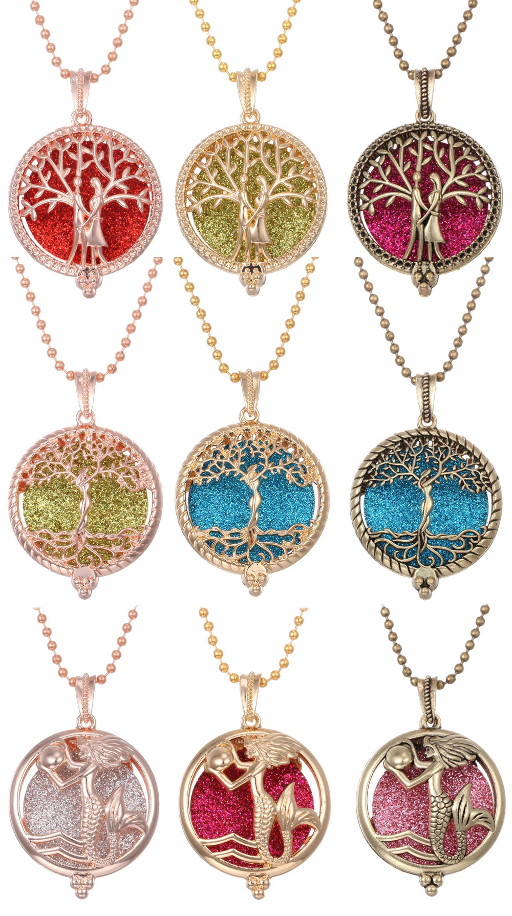 Aromatherapy Locket Necklaces Essential Oil Perfume Aroma Diffuser Necklace