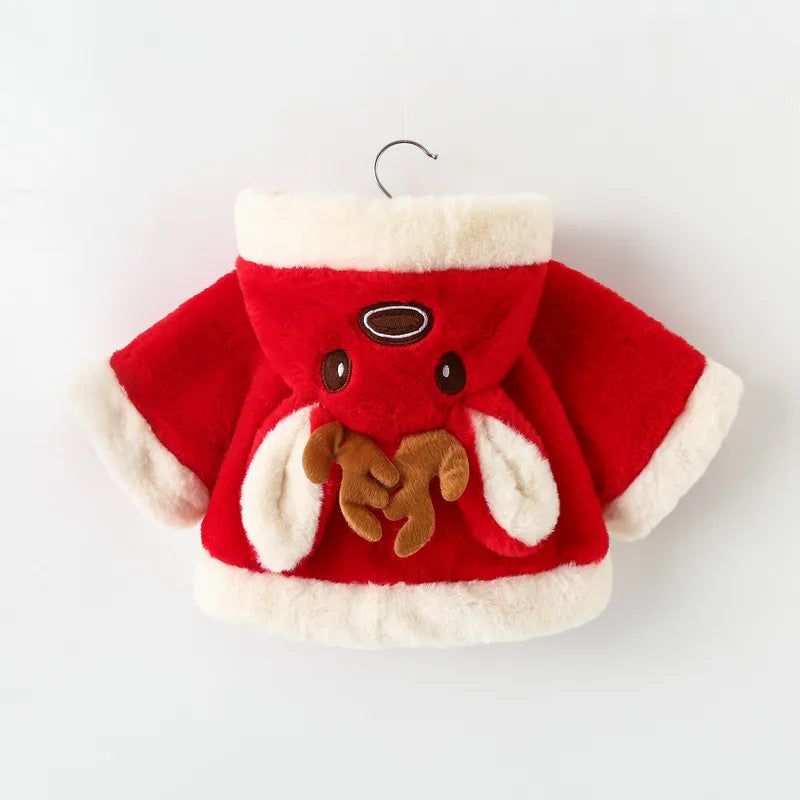 Christmas Deer Plush Baby Jacket