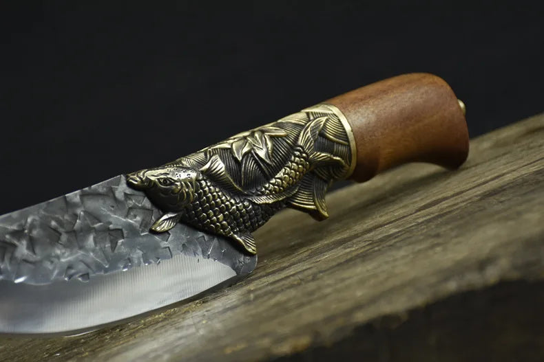 The Fisherman's Knife Steel Blade Handmade Forged Utility Boning Chef Cleaver