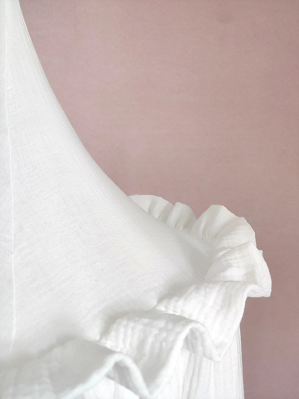 Muslin Cotton Hanging Canopy with Frills Bed Baldachin for Kids Room