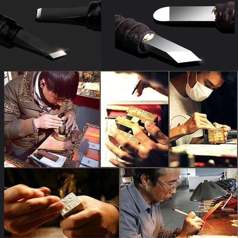 Tungsten Steel Stone Carving Hand Tools Set Chisel Set Woodworking Carving Tools