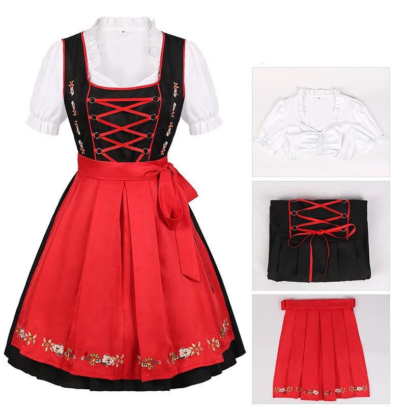 Oktoberfest Costume Dress Women Germany Beer Maid Tavern Waitress Cosplay