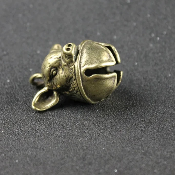 One Copper Lucky Pig Tinkle Bell Charm