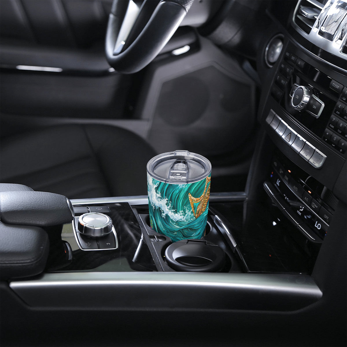 Teal Depths Mermaid 20oz Stainless Steel Straw Lid Cup