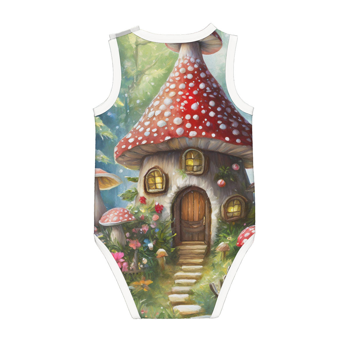 Mushroom Cottage Sleeveless Baby One-Piece