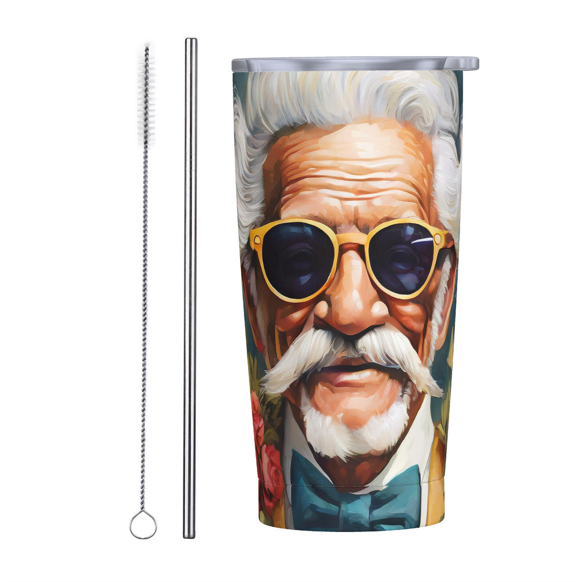 Glorious George 20oz Stainless Steel Straw Lid Cup