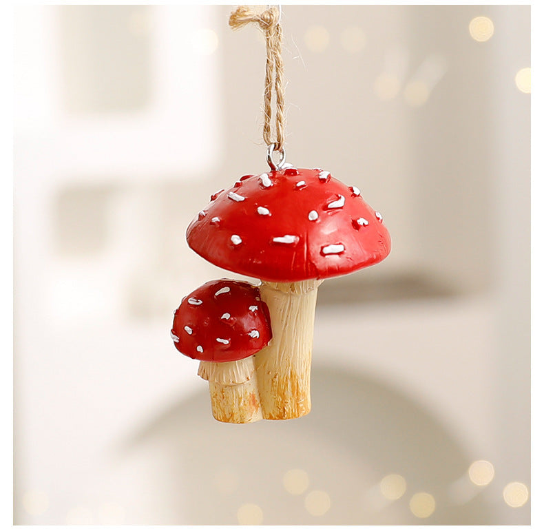 1/3Pcs Red Mushroom Christmas Tree Hanging Ornaments