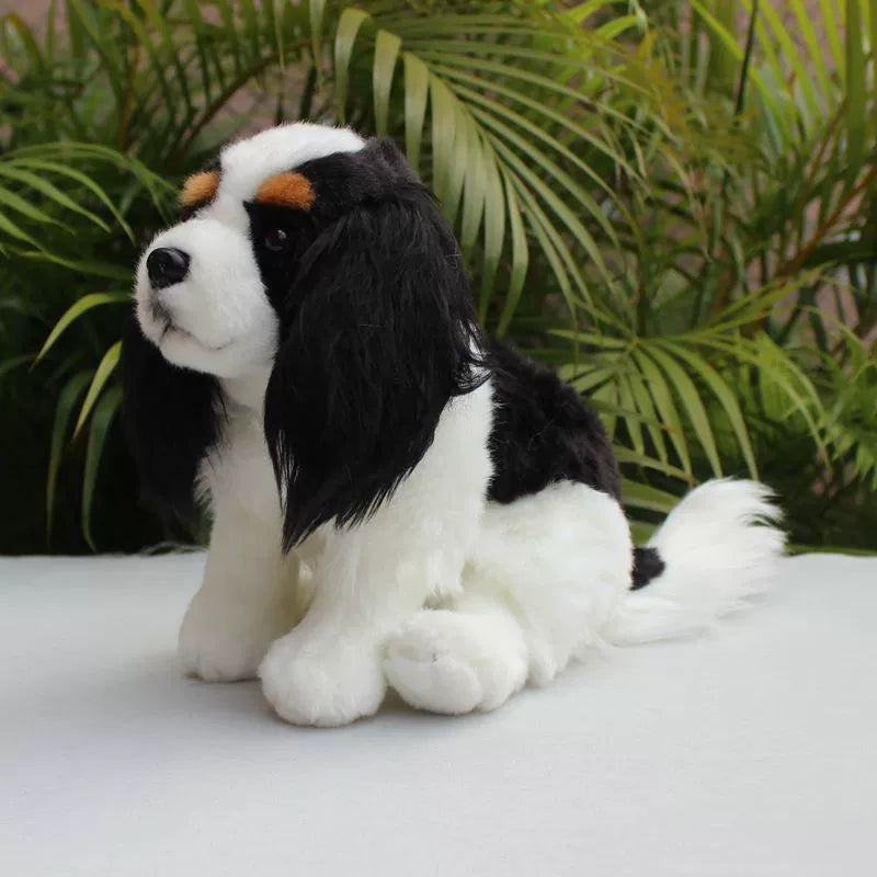 King Charles Spaniel Dog Black White Puppy Plushie Toy