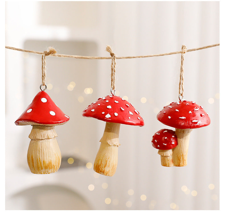 1/3Pcs Red Mushroom Christmas Tree Hanging Ornaments