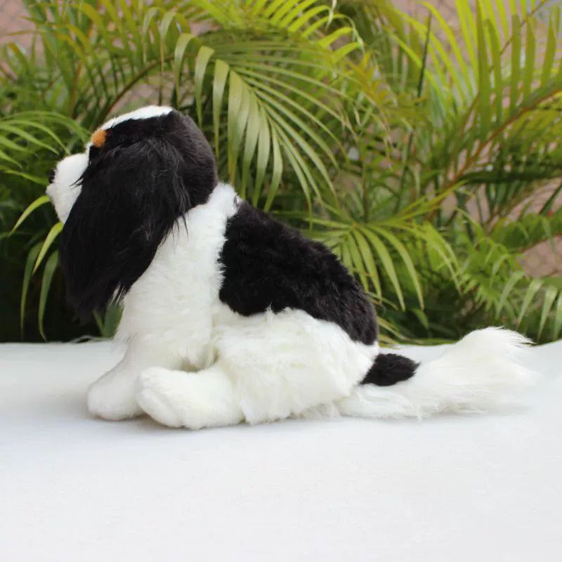 King Charles Spaniel Dog Black White Puppy Plushie Toy