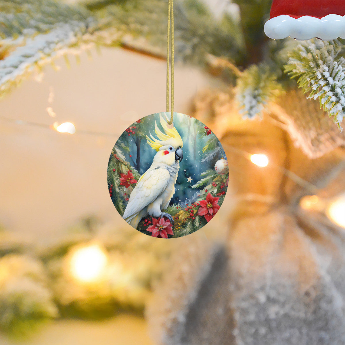 Cockatoo Ceramic Christmas Ornament