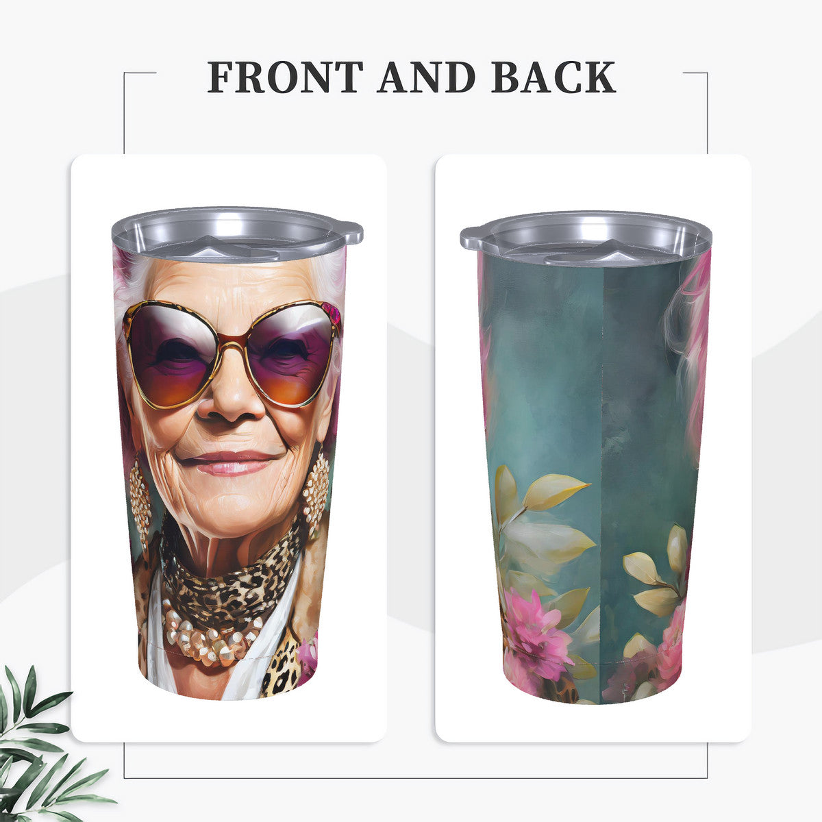 Fabulous Flora 20oz Stainless Steel Straw Lid Cup