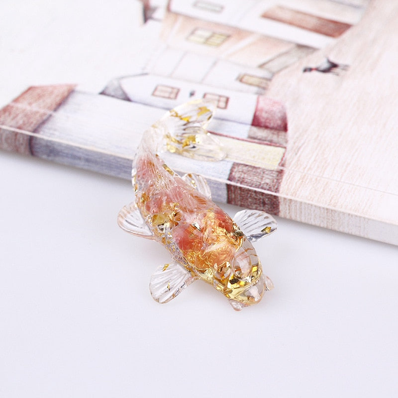Pretty Koi Fish Ornaments Natural Crystal Decor