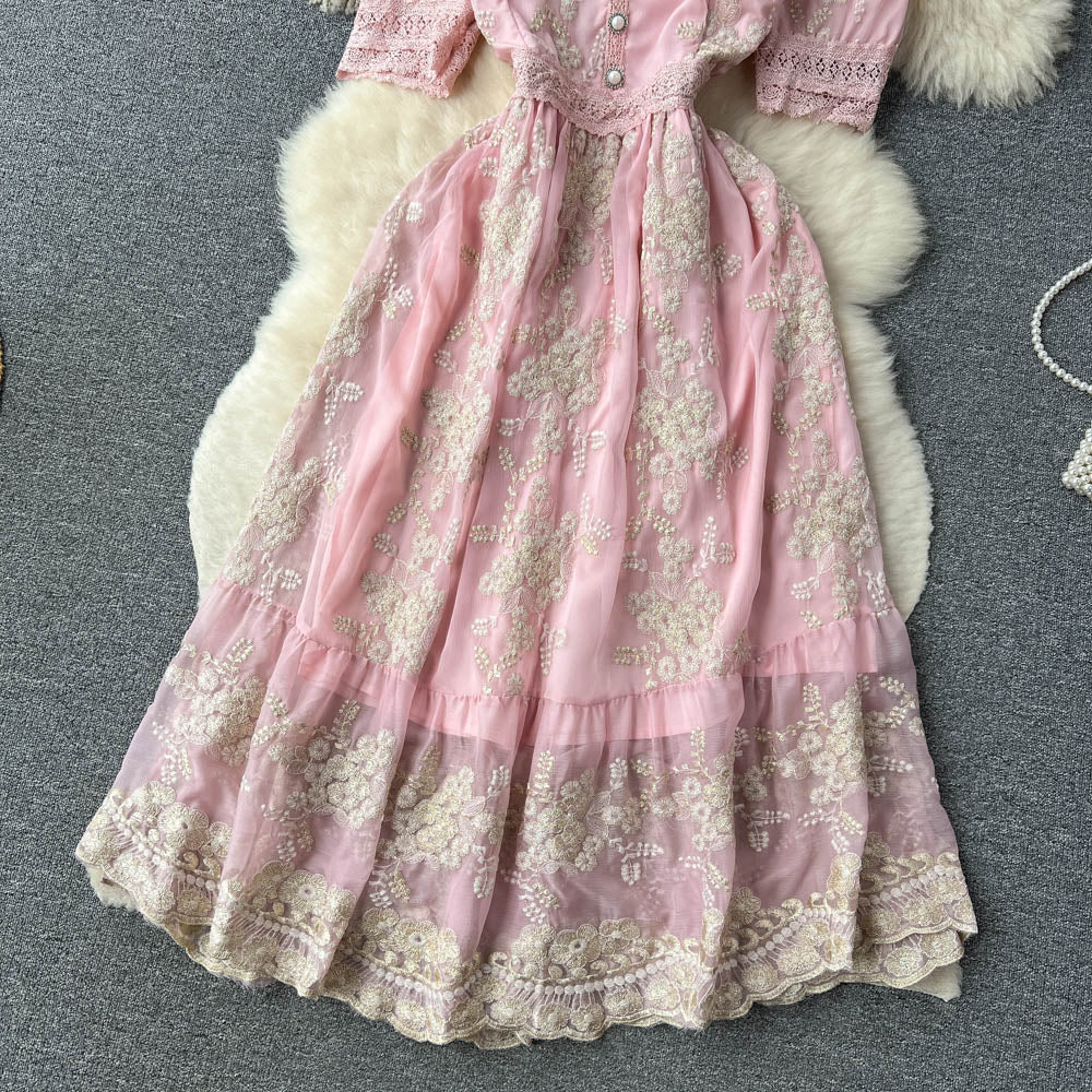 Lilou's Vintage French Inspired Lace Embroidery Sundress