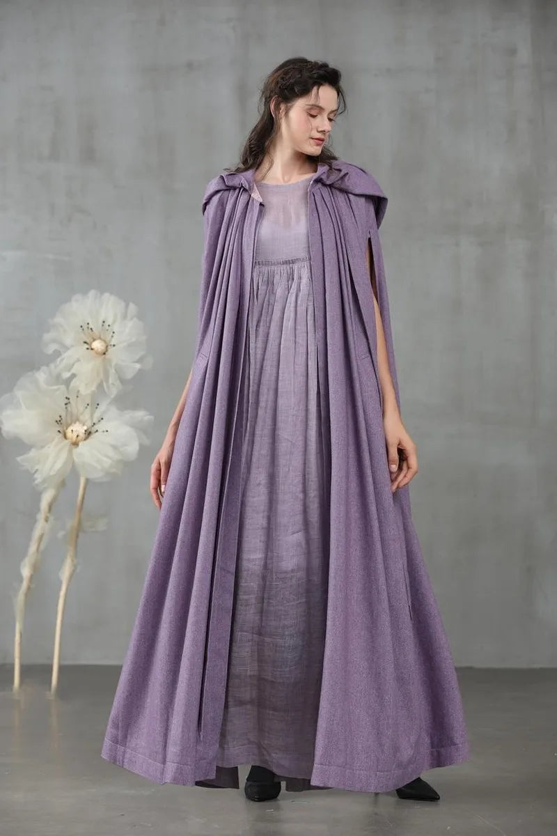 Maiden Khuzama's Hooded Medieval Cloak Cape