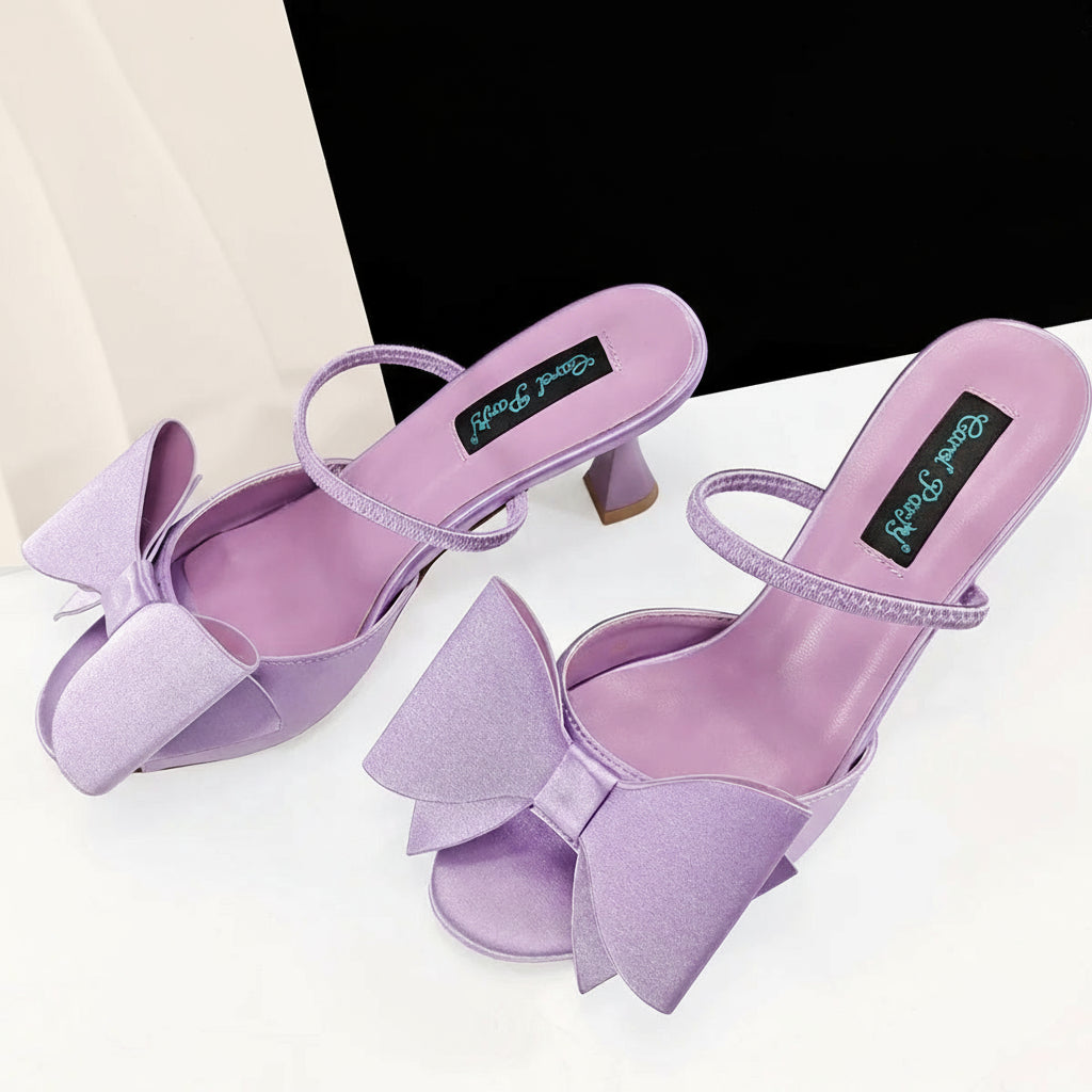 Big Butterfly Bow Pointed Toe Heel Shoes and Matching Bag Set Wedding Party Pumps